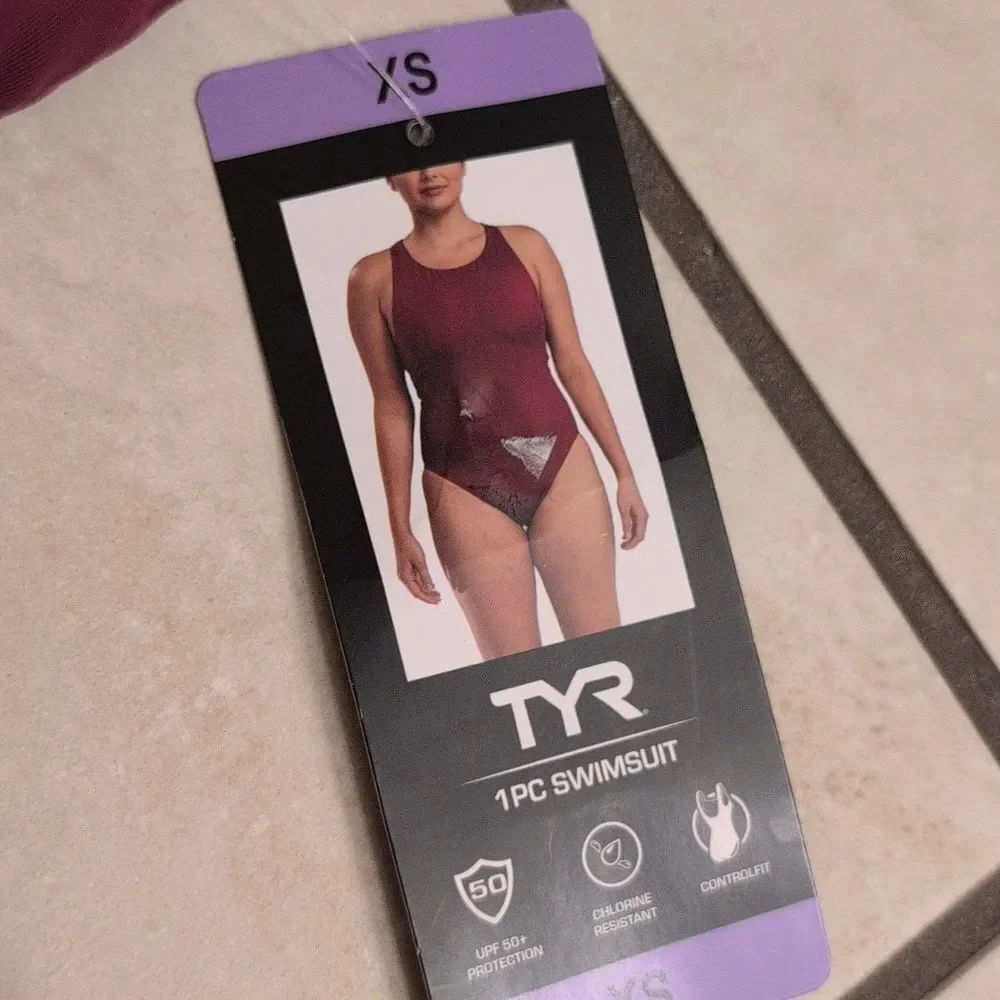 NEW TYR One Piece Swimsuit Wine Purple Red Color Size XS
